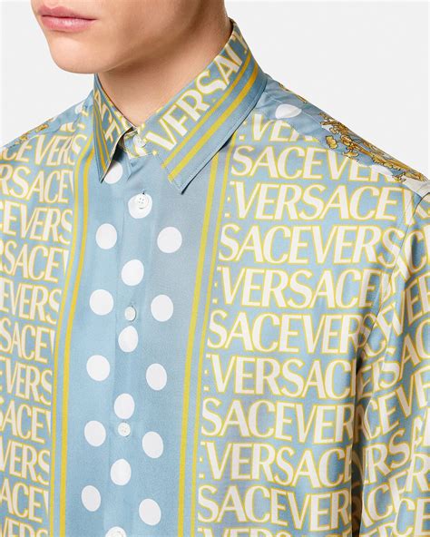 versace pattern shirt mens|Versace casual shirts.